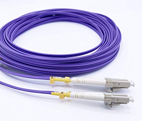 Elfcam Fibra óptica Cable LC/UPC a LC/UPC OM4 Multimodo Duplex 50/125um LSZH (50M)
