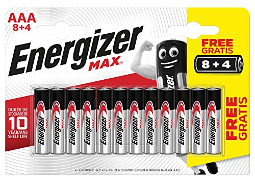 Energizer Alkaline MAX - Pack de 8+4 Pilas Alcalinas MAX AAA