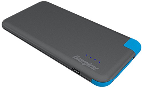 Energizer Batería Externa 4000mAh Slim Power Bank con Cable Micro-USB extraíble para el Samsung Galaxy S7 y Muchos Otros Dispositivos - Gris/Azul