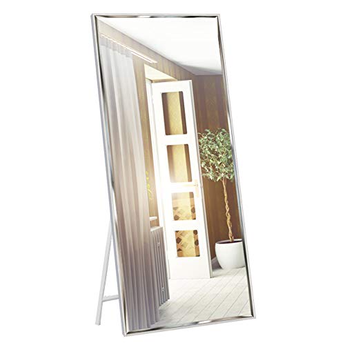Eono Essentials - Espejo de Cuerpo Entero de pie o para Colgar en la Pared, con Marco Blanco y a Prueba de explosiones, 165 x 61 cm Eono Essentials - Espejo de Cuerpo Entero de pie o para Colgar en la Pared, con Marco Blanco y a Prueba de explosiones, 165 x 61 cm