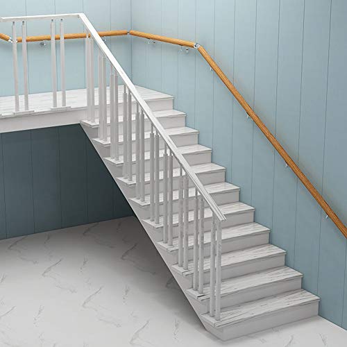 Escalera de madera Barandilla con soportes de acero inoxidable |Inicio ancianos Escaleras Pasamanos para escaleras for Corredor Loft Balaustrada barra de apoyo interior al aire libre de la varilla