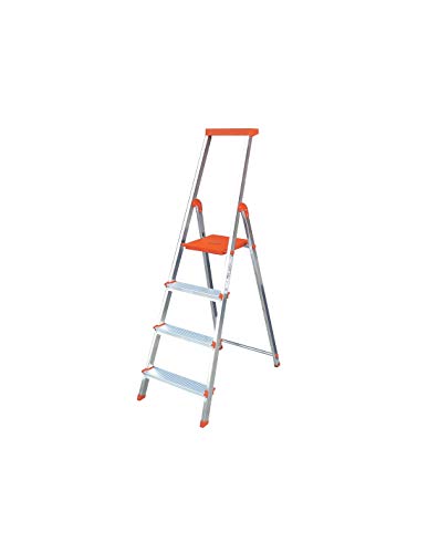 Escalera Rolser Aluminio BriColor 4 Peldaños - Mandarina