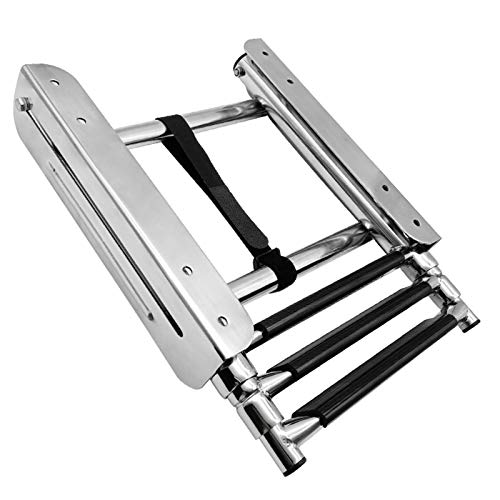Escaleras para Barco Piscina para Barco 3 Pasos Acero Inoxidable Telescópico Yates, Embarque de Montaje Deslizante Debajo de La Plataforma Escaleras para Barco Piscina para Barco 3 Pasos Acero Inoxidable Telescópico Yates, Embarque de Montaje Deslizante Debajo de La Plataforma