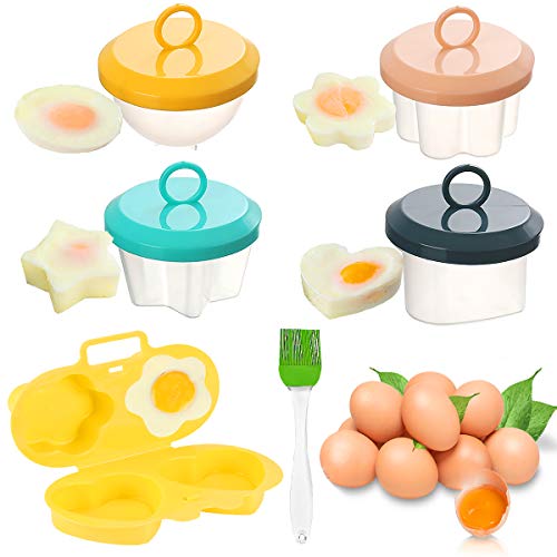 Escalfar Huevos, Senteen 5pcs Escalfador De Huevos Antiadherente Cocedor Huevos Portátil Recipiente Cocer Huevos Microondas Plastico Tazas De Huevos Accesorios de cocina, Para Cacerola Vaporizador