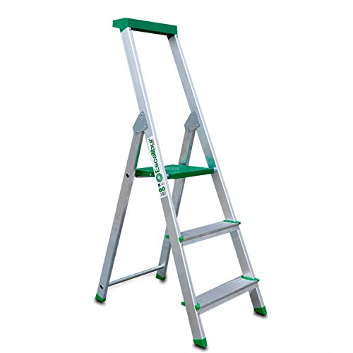 Escalibur | ES.DOM | Escalera de Aluminio | Escalera 3 Peldaños | 130x40x12 cm | Uso Doméstico | Utilizada en Trabajos de Bricolaje | Taco Antideslizante | Máxima seguridad y confort Escalibur | ES.DOM | Escalera de Aluminio | Escalera 3 Peldaños | 130x40x12 cm | Uso Doméstico | Utilizada en Trabajos de Bricolaje | Taco Antideslizante | Máxima seguridad y confort