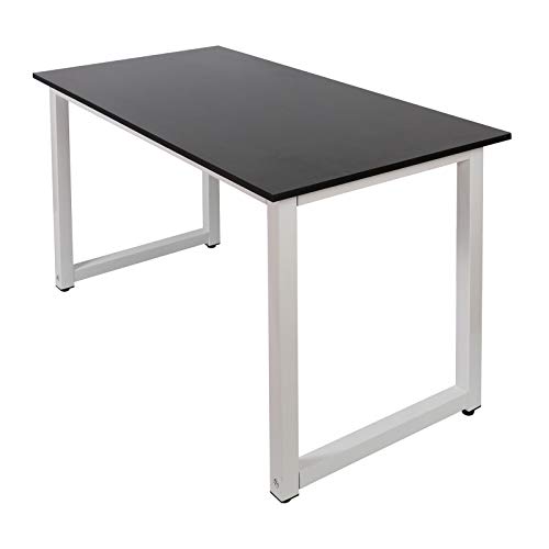 Escritorio 120x60x70cm negro con tablero MDF y patas de hierro ajustables Escritorio 120x60x70cm negro con tablero MDF y patas de hierro ajustables