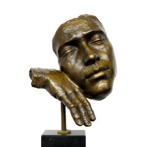 Escultura de arte moderna, figura de bronce de El durmiendo, homenaje a Salvador Dali, firmada, 100% bronce, figura decorativa, decoración para el hogar