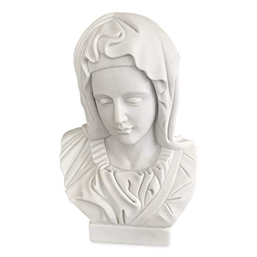 Escultura de mármol Carrara Pietà de Michelangelo Cara de la Virgen Italian Marble Esculpture Face of the Virgin H.50 cm
