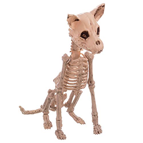 Esqueleto de Perro de Halloween Beige de 28x48x11 cm - LOLAhome