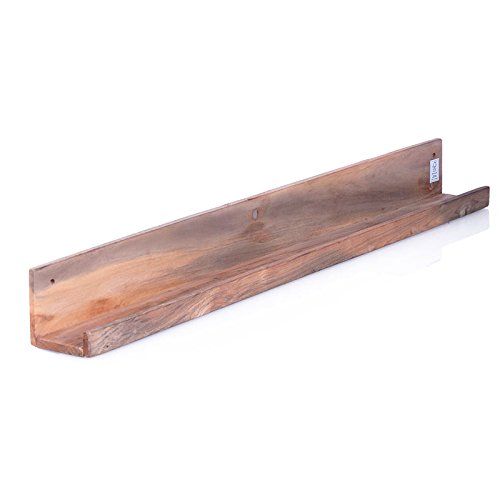 Estantería de pared para especias, listón de madera maciza auténtica con certificado FSC reciclado, madera de teca, estilo interior Loft vintage, 75 cm