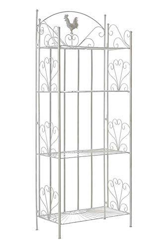 Estantería Decorativa De Hierro MIA | Estantería Multiusos Plegable De 4 Niveles | Estantería De Pie Plegable En Estilo Rústico I Color:, Color:Blanco Envejecido Estantería Decorativa De Hierro MIA | Estantería Multiusos Plegable De 4 Niveles | Estantería De Pie Plegable En Estilo Rústico I Color:, Color:Blanco Envejecido