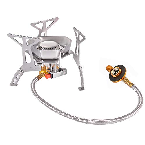 Estufa de gas plegable de 3500 W con práctico encendido piezoeléctrico con adaptador de cabeza de conversión de gas para campamentos al aire libre, cocina, senderismo, montañismo, pesca Estufa de gas plegable de 3500 W con práctico encendido piezoeléctrico con adaptador de cabeza de conversión de gas para campamentos al aire libre, cocina, senderismo, montañismo, pesca