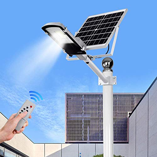 Farola Solar LED, 10W~50W 55-60lm/LED Ultra Potente Farolas Solares IP65 Impermeable, con Soporte Ajustable y Control Remoto Adecuado para Patio, Iluminación Solar Vial,10w