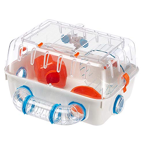Feplast Jaula para hámsteres Combi 1, para pequeños roedores, Plástico Robusto, Techo con Rejilla abrible, Tubos y Accesorios incluidos, 40,5 x 29,5 x h 22,5 cm Blanco/Multicolor (57923499) Feplast Jaula para hámsteres Combi 1, para pequeños roedores, Plástico Robusto, Techo con Rejilla abrible, Tubos y Accesorios incluidos, 40,5 x 29,5 x h 22,5 cm Blanco/Multicolor (57923499)