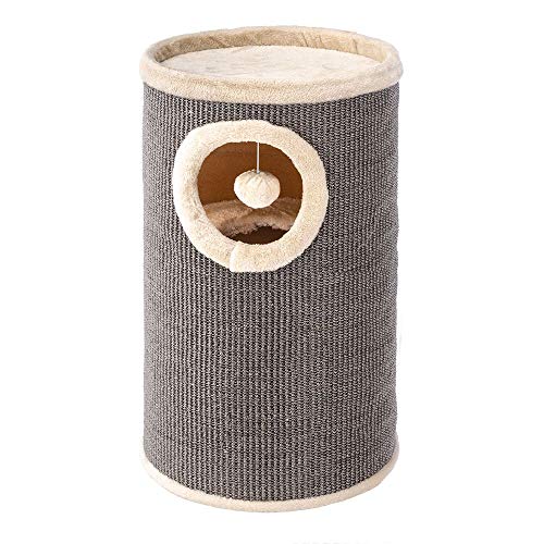 Ferplast - Rascador cilíndrico para Gatos PA 4046, pequeño, con caseta y Juego, sisal y Piel ecológica - S Ferplast - Rascador cilíndrico para Gatos PA 4046, pequeño, con caseta y Juego, sisal y Piel ecológica - S