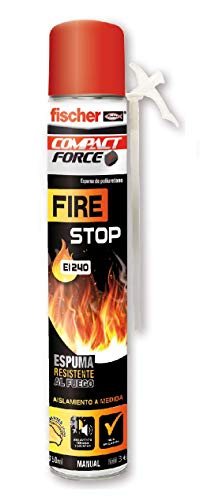 fischer - Espuma Firestop manual (bote 750 ml) espuma de poliuretano no inflamable, rellena, fija, sella y funciona como aislamiento térmico y acústico para puertas de emergencia, anti-incendios