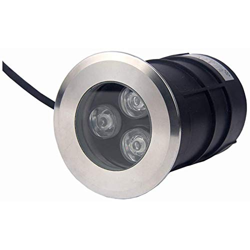 Foco LED Subacuático, Mini Foco Empotrable Suelo Exterior IP68 Acero Inoxidable 304 85-265V para Al Aire Libre, Escalera, Piscina, Submarino Decoración (Color : Warm Light, Size : 75mm-3w)