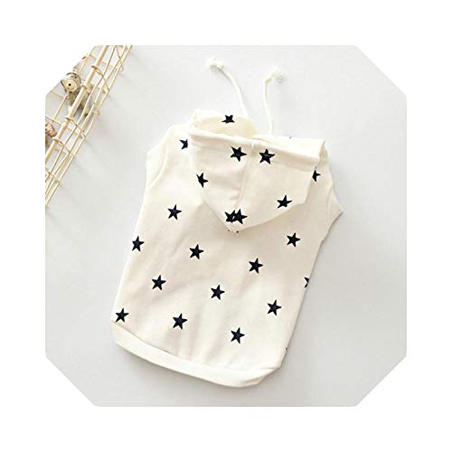 Funlife-Shop Cute Dog Hoodie Pet Clothes for Small Dogs Chihuahua France Bull Dog Cat Clothes Coat with Stars Warm Pet - White FB