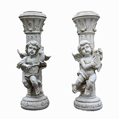 GNZM Escultura Figuras Estatuas Decoracion Cupid Candleholder Statue Angel MARMOL ESTATUILLA Pilar MITOLOGÍA Romana Arte Escultura Resina-C