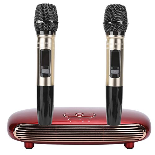 gostcai Máquina de Karaoke inalámbrica Bluetooth K8 de 100‑240 V, micrófono con Tarjeta de Sonido USB, para TV/teléfono móvil en casa, excelente Equipo de Entretenimiento en el hogar(Rojo)