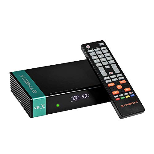 GTMEDIA V8X DVB-S/S2/S2X Decodificador Satelite Digital Full HD con Wi-Fi Incorporado / Ethernet / SCART ,Soporte CC CAM, Youtube, IPTV,Ranura para Tarjeta CA ,PowerVu，Biss Key(V8 Nova Mejorada)