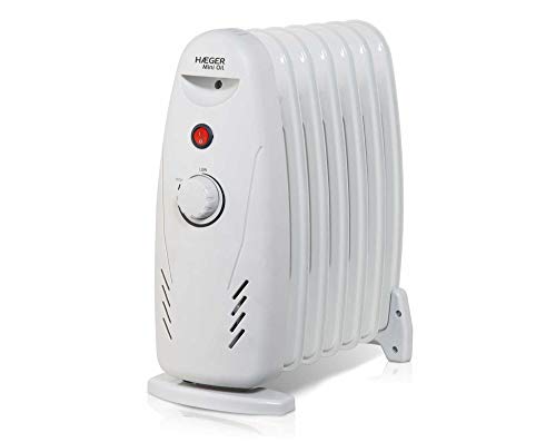 HAEGER Mini Oil - Radiador eléctrico de Aceite (7 Finos) de 600 W, con 7 Elementos (125 x 320mm), botón de Encendido/Apagado y termostato Regulable. HAEGER Mini Oil - Radiador eléctrico de Aceite (7 Finos) de 600 W, con 7 Elementos (125 x 320mm), botón de Encendido/Apagado y termostato Regulable.