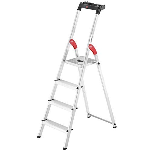Hailo L60 Easyclix - Escalera de tijera (aluminio, 4 peldaños) Hailo L60 Easyclix - Escalera de tijera (aluminio, 4 peldaños)