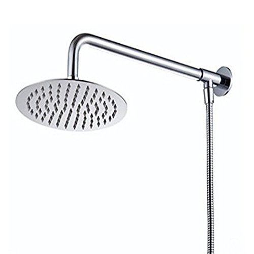 Hiendure® 20 cm Montaje en pared Acero inoxidable Lluvia Redondo Alcachofa de la ducha Con brazo de ducha Manguera de la ducha, acabado cromo Hiendure® 20 cm Montaje en pared Acero inoxidable Lluvia Redondo Alcachofa de la ducha Con brazo de ducha Manguera de la ducha, acabado cromo