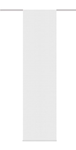 Home Fashion 87378 – 710 – H: 245 x B: 60 cm Panel japonés, Voile de Rayas horizontales, Color Blanco
