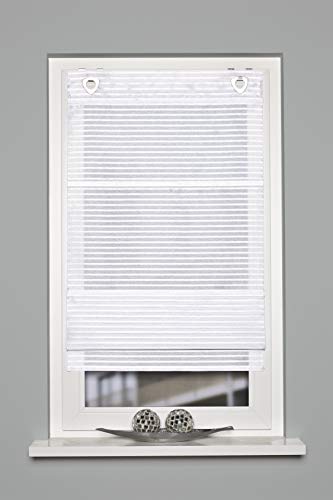 Home Fashion Estor magnético con Rayas horizontales, Blanco, 130 X 45 CM