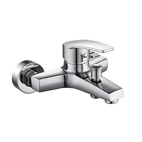 HOMELODY Grifo de Bañera y Ducha Montaje en Pared Latón Cromado Inoxidable con Aireador ABS Estándar Grifo para Bañera de Cuarto de Baño Plateado HOMELODY Grifo de Bañera y Ducha Montaje en Pared Latón Cromado Inoxidable con Aireador ABS Estándar Grifo para Bañera de Cuarto de Baño Plateado