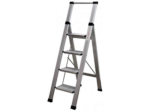 Homelux 710027 Escalera Domestica Plana, Aluminio, 4 Peldaños Homelux 710027 Escalera Domestica Plana, Aluminio, 4 Peldaños