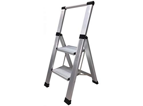 Homelux 710030 Escalera Domestica Plana, Aluminio, 2 Peldaños Homelux 710030 Escalera Domestica Plana, Aluminio, 2 Peldaños
