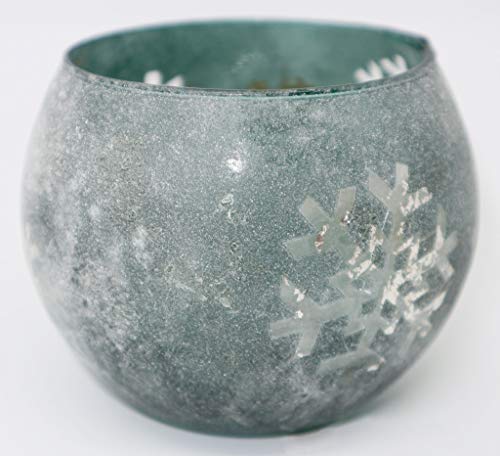Homestyle & more Wind Luz Shine Copo de Nieve Cristal escarchado Lacado ⌀ 10 cm H8 cm