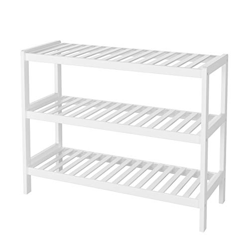 Homfa Zapatero Bambú Blanco Estantería para Zapatos Organizador Zapatos para Entrada Pasillo con 3 Estantes 70x26x55cm Homfa Zapatero Bambú Blanco Estantería para Zapatos Organizador Zapatos para Entrada Pasillo con 3 Estantes 70x26x55cm