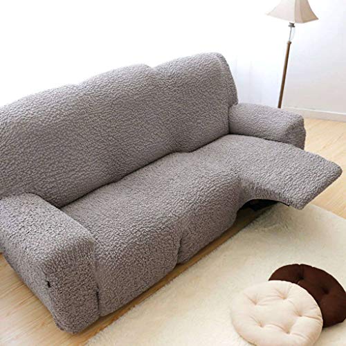 HUANXA Alta Elástico Sillón Reclinable Funda para Sofá, Funda De Sofá para Sillón Relax Protector para Sofá Funda Cubre Sofá para 1 2 3 Plazas -Gris Claro-2 Plazas150-200cm