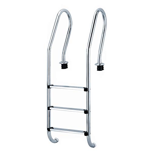 hzexun Antideslizante Escalera De Piscina De Acero Inoxidable 3 Peldaños con Patas De Fácil Montaje Escalera Piscina Desmontable para Piscinas Desmontables Redonda