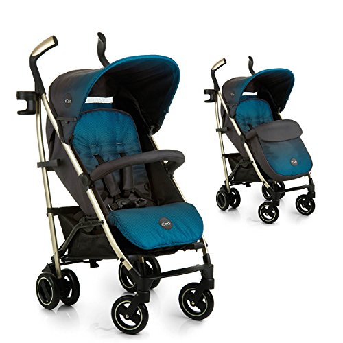 iCOO Pace - Silla de paseo de alta calidad, soporta hasta 25 kg con respaldo reclinable desde nacimiento, plegable y plano, ligero, chassis de aluminio, portavasos, cesta grande, azul iCOO Pace - Silla de paseo de alta calidad, soporta hasta 25 kg con respaldo reclinable desde nacimiento, plegable y plano, ligero, chassis de aluminio, portavasos, cesta grande, azul
