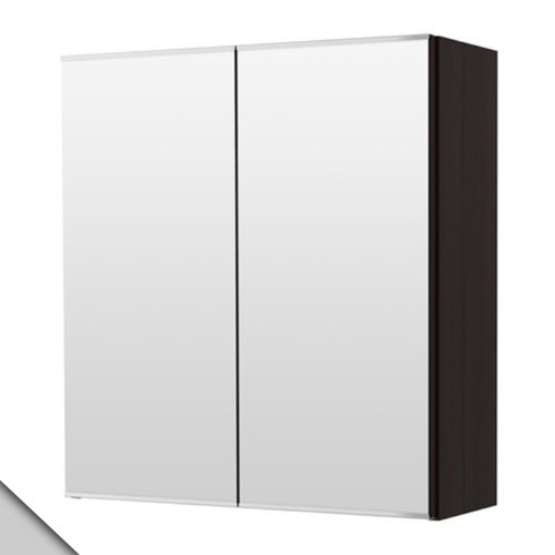 IKEA LILLÅNGEN - Armario con espejo (2 puertas, color negro y marrón)