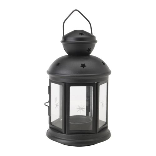 IKEA ROTERA - Linterna para candelita, negro - 21 cm