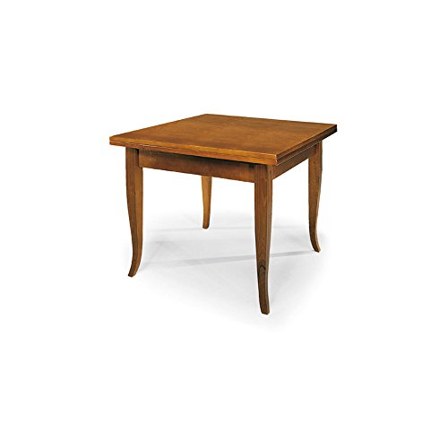 InHouse srls Mesa Extensible Tipo Libro, Estilo Clasico, en Madera Maciza y MDF con Acabado Nogal Pulido - Medidas 80 x 80 x 78 InHouse srls Mesa Extensible Tipo Libro, Estilo Clasico, en Madera Maciza y MDF con Acabado Nogal Pulido - Medidas 80 x 80 x 78