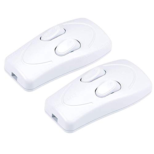 Interruptor de cable en línea CA 250 V 1 A para lámpara de mesa de dormitorio, lámpara de escritorio, luz dúplex encendido y apagado, interruptor basculante, 2 piezas Interruptor de cable en línea CA 250 V 1 A para lámpara de mesa de dormitorio, lámpara de escritorio, luz dúplex encendido y apagado, interruptor basculante, 2 piezas