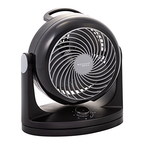 Iris Ohyama, ventilador silencioso con oscilación - Woozoo - HD18, plástico, negro, 34 W, 23m², 29 x 19 x 31 cm