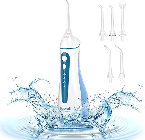 Irrigador Bucal Portatil Profesional - Irrigador Dental con 5 Boquillas 4 Modos, IPX7 Impermeable Limpieza Dientes, Recargable para Limpieza Dental, Irrigadores bucales Electrico Portátil de Viaje Irrigador Bucal Portatil Profesional - Irrigador Dental con 5 Boquillas 4 Modos, IPX7 Impermeable Limpieza Dientes, Recargable para Limpieza Dental, Irrigadores bucales Electrico Portátil de Viaje