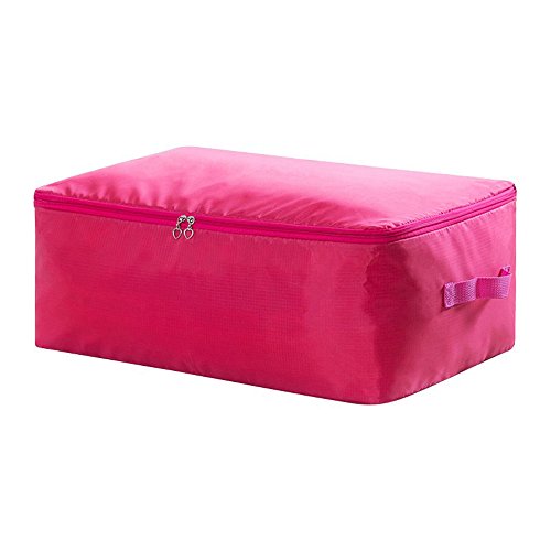 iTemer - Bolsa de almacenamiento para edredón de tamaño grande con cremalleras y asas, ropa de cama, edredón, mantas, embrague, mudanza color rosa y rojo