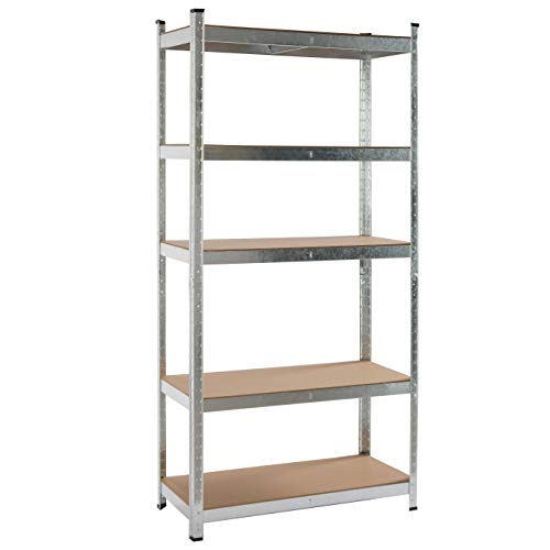 KG KitHome - Estanteria Almacenaje 5 Baldas, 180x90x40cm, 175Kg por Balda, Galvanizada y MDF, GALVA 5B9040175K KG KitHome - Estanteria Almacenaje 5 Baldas, 180x90x40cm, 175Kg por Balda, Galvanizada y MDF, GALVA 5B9040175K