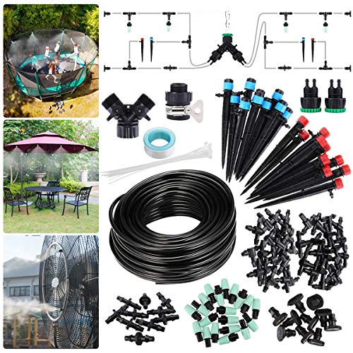 king do way Kits de Riego por Goteo para Equipos de Riego Automático, Sistema de Riego con Boquilla y gotero Ajustables para Jardín, Invernadero, Césped, Maceta (25M) king do way Kits de Riego por Goteo para Equipos de Riego Automático, Sistema de Riego con Boquilla y gotero Ajustables para Jardín, Invernadero, Césped, Maceta (25M)