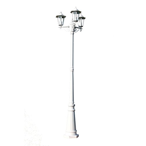 Kingston Pedestal/poste Lámpara de pie 3-brazos 215 cm blanco