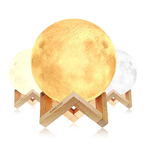 Lámpara de Luna 3D, AIMIUVEI Luz Nocturna Luna LED Lampara Luna Grande 15 cm Conexión Usb con 3 Colores e Intensidad a Elegir Luz de Noche Ambiente Lámparas para Niños Bebé Regalo de Fiesta Decoración Lámpara de Luna 3D, AIMIUVEI Luz Nocturna Luna LED Lampara Luna Grande 15 cm Conexión Usb con 3 Colores e Intensidad a Elegir Luz de Noche Ambiente Lámparas para Niños Bebé Regalo de Fiesta Decoración
