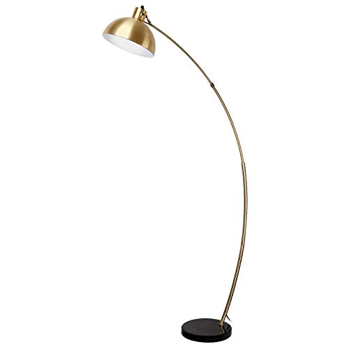 Lámpara de pie base de mármol negro- Osasy lámpara arco ajustable en bronce,moderna lámparas de lectura elegante,E27,165cm Lámpara de Suelo,para sala de estar,dormitorio y estudio